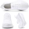 imageWomens Walking Tennis Shoes  Slip On Memory Foam Lightweight Casual Sneakers for Gym Travel WorkWidewhite