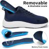 imageWide Toe Box Shoes for Men  Walking Shoes Extra Wide Width Comfortable Athletic Running Tennis Jogging Workout Gym Sneakers for Swelling Bunion Plantar FasciitisBlue