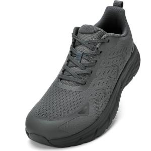 imageWide Toe Box Shoes for Men  Walking Shoes Extra Wide Width Comfortable Athletic Running Tennis Jogging Workout Gym Sneakers for Swelling Bunion Plantar FasciitisDark Grey