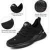 imageAkk Womens Walking Tennis Shoes  Slip On Memory Foam Lightweight Casual Sneakers for Gym Travel WorkAllblack