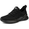 imageAkk Womens Walking Tennis Shoes  Slip On Memory Foam Lightweight Casual Sneakers for Gym Travel WorkAllblack