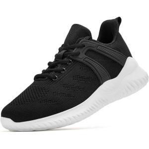 imageAkk Womens Athletic Walking Shoes  Memory Foam Lightweight Tennis Sports Shoes Gym Jogging Slip On Running SneakersBlack816