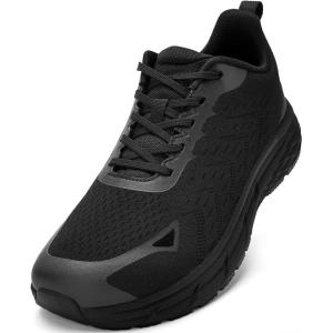 imageWide Toe Box Shoes for Men  Walking Shoes Extra Wide Width Comfortable Athletic Running Tennis Jogging Workout Gym Sneakers for Swelling Bunion Plantar FasciitisAll Black