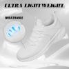 imageWalking Tennis Shoes for Men  Running Sneakers Slip on Shoes Mens Jogging Casual Lightweight Breathable Athletic Sport White