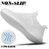 imageWalking Tennis Shoes for Men  Running Sneakers Slip on Shoes Mens Jogging Casual Lightweight Breathable Athletic Sport White