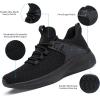imageWomens Lightweight Workout Shoes  Non Slip Gym Running Mesh Breathable Sneakers for Walking Tennis Training Gym Sports All Black Size 6 US