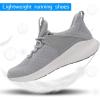 imageWomens Running Workout Shoes  Non Slip Lightweight Gym Mesh Sneakers for Walking Tennis Training Outdoor Sport Grey Size 10 US