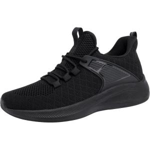 imageWomens Lightweight Workout Shoes  Non Slip Gym Running Mesh Breathable Sneakers for Walking Tennis Training Gym Sports All Black Size 85 US