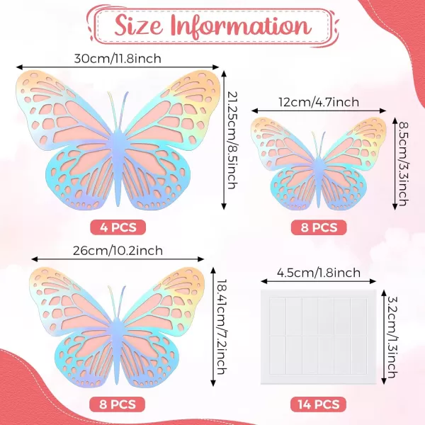 Geosar 20 Pcs 3D Large Butterfly Party Decoration 2 Layer Giant Paper Butterfly Stickers Big Butterfly Wall Decoration Set Large Butterfly for Birthday Baby Shower Nursery Royal BlueLight BluePink  Silver