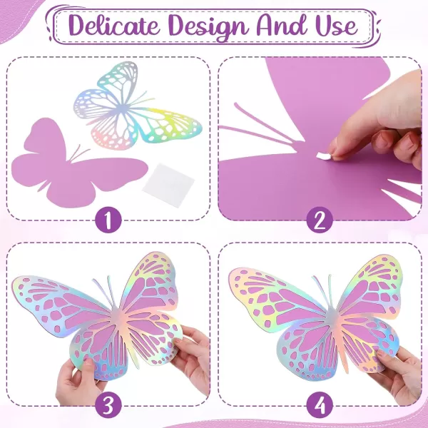 Geosar 20 Pcs 3D Large Butterfly Party Decoration 2 Layer Giant Paper Butterfly Stickers Big Butterfly Wall Decoration Set Large Butterfly for Birthday Baby Shower Nursery Royal BlueLight BluePurple  Dazzling Silver