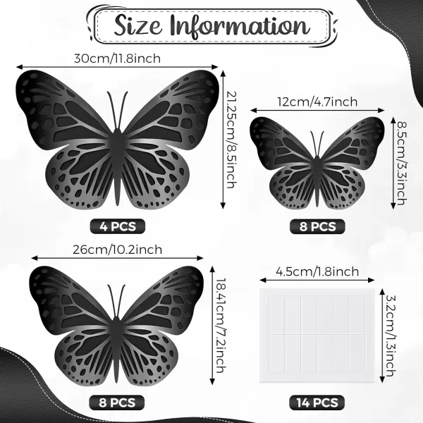 Geosar 20 Pcs 3D Large Butterfly Party Decoration 2 Layer Giant Paper Butterfly Stickers Big Butterfly Wall Decoration Set Large Butterfly for Birthday Baby Shower Nursery Royal BlueLight BlueBlack