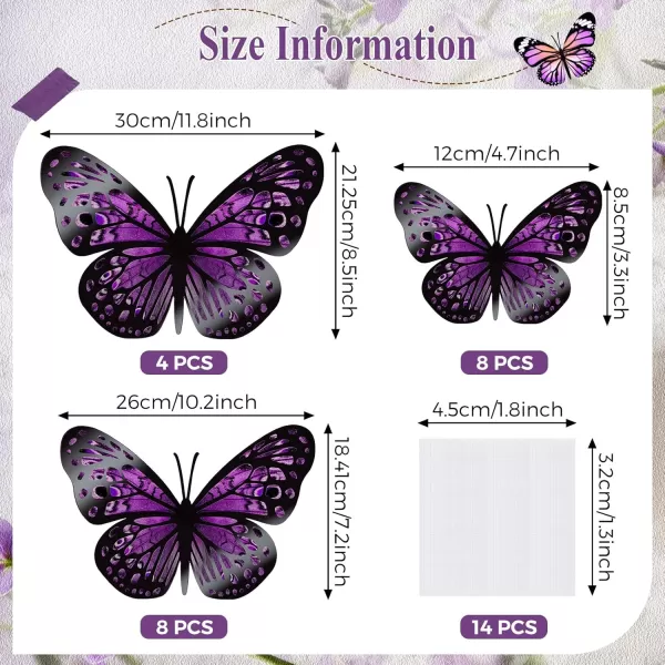 Geosar 20 Pcs 3D Large Butterfly Party Decoration 2 Layer Giant Paper Butterfly Stickers Big Butterfly Wall Decoration Set Large Butterfly for Birthday Baby Shower Nursery Royal BlueLight BluePurple rose Red