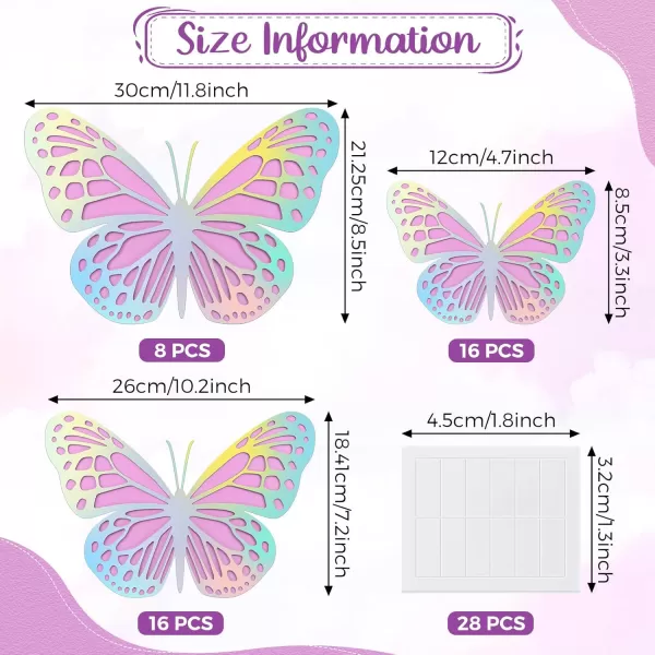 Geosar 20 Pcs 3D Large Butterfly Party Decoration 2 Layer Giant Paper Butterfly Stickers Big Butterfly Wall Decoration Set Large Butterfly for Birthday Baby Shower Nursery Royal BlueLight BluePurple  Dazzling Silver