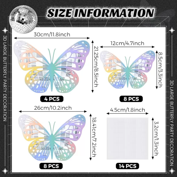 Geosar 20 Pcs 3D Large Butterfly Party Decoration 2 Layer Giant Paper Butterfly Stickers Big Butterfly Wall Decoration Set Large Butterfly for Birthday Baby Shower Nursery Royal BlueLight BlueSilver