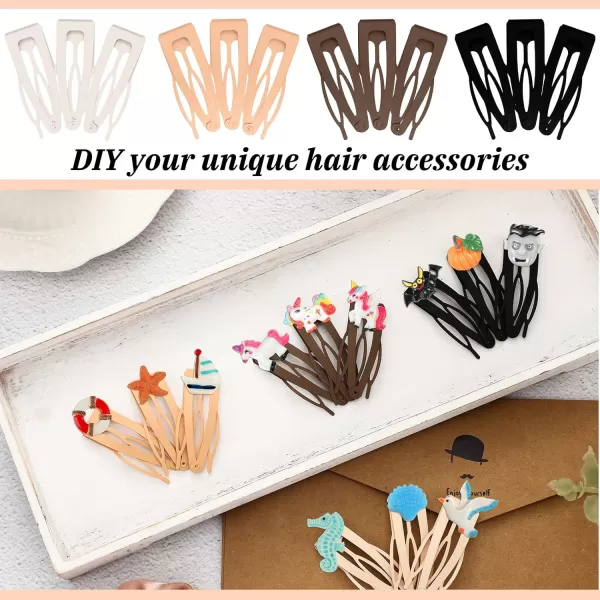 Geosar 40 Pieces Hair Clips Metal Hair Barrettes for Women Snap Clips Double Hair Clip Pins Hair Accessories for Girls and Salon Black Dark Brown Beige CreamBlack  Dark Brown  Beige  Cream