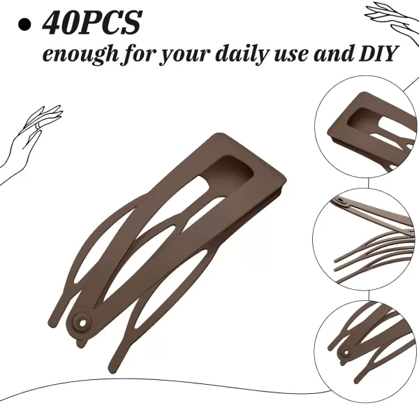 Geosar 40 Pieces Hair Clips Metal Hair Barrettes for Women Snap Clips Double Hair Clip Pins Hair Accessories for Girls and Salon Black Dark Brown Beige CreamBlack  Dark Brown  Beige  Cream