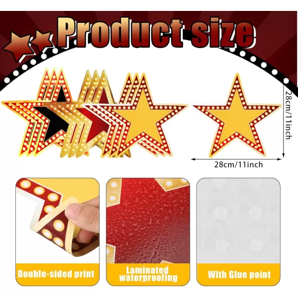 Geosar 48 Pcs Movie Star Cardboard Red Carpet Awards Night Cutouts Confetti Cutouts for Bulletin Board Movie Party Decoration Supply Classroom Wall 11 Inch48