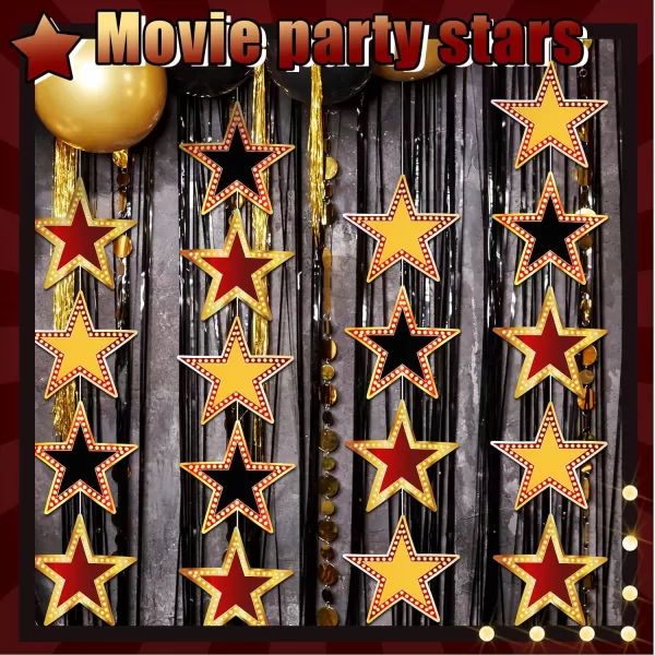 Geosar 48 Pcs Movie Star Cardboard Red Carpet Awards Night Cutouts Confetti Cutouts for Bulletin Board Movie Party Decoration Supply Classroom Wall 11 Inch48