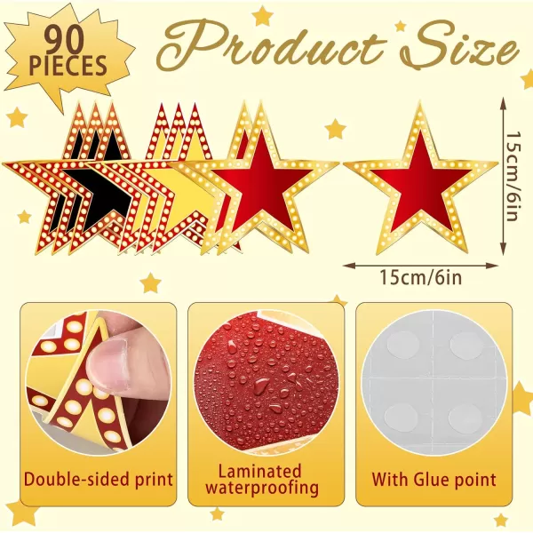 Geosar 48 Pcs Movie Star Cardboard Red Carpet Awards Night Cutouts Confetti Cutouts for Bulletin Board Movie Party Decoration Supply Classroom Wall 11 Inch90