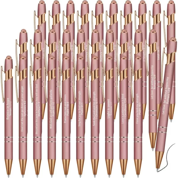 Geosar 30 Pcs Christian Pen Bible Verse Ballpoint Scripture Quote Pen Inspirational Bible Pens Motivational Scripture Metal Pen for Men Women Teacher School Office Supplies Black Ink ColorfulPink