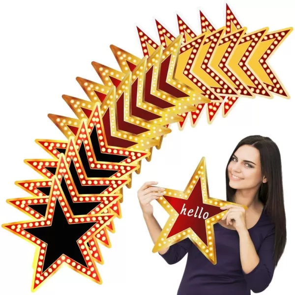 Geosar 48 Pcs Movie Star Cardboard Red Carpet Awards Night Cutouts Confetti Cutouts for Bulletin Board Movie Party Decoration Supply Classroom Wall 11 Inch48