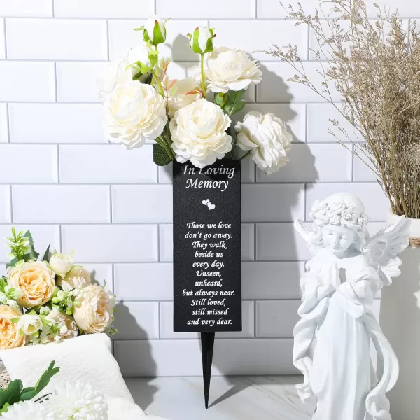 Geosar Cemetery Vases with Spikes Grave Vases for Cemetery Metal Funeral Flower Holder in Loving Memory Sign Memorial Gifts for Loss of Loved One Grave Marker DecorationIll Miss YouThose We Love