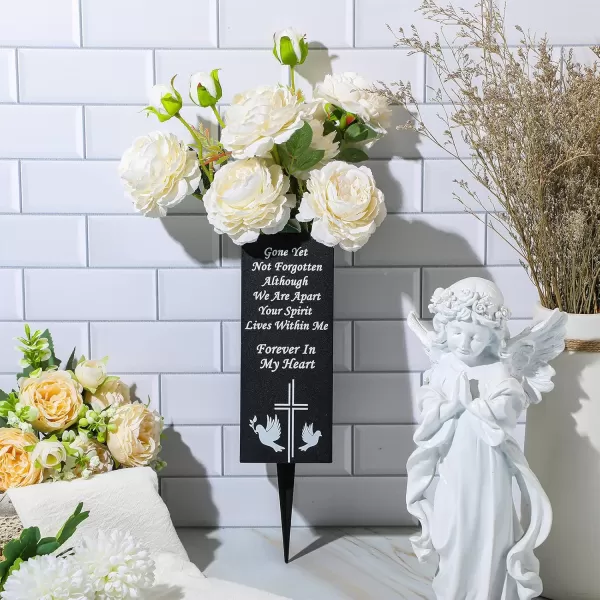 Geosar Cemetery Vases with Spikes Grave Vases for Cemetery Metal Funeral Flower Holder in Loving Memory Sign Memorial Gifts for Loss of Loved One Grave Marker DecorationIll Miss YouForever In My Heart