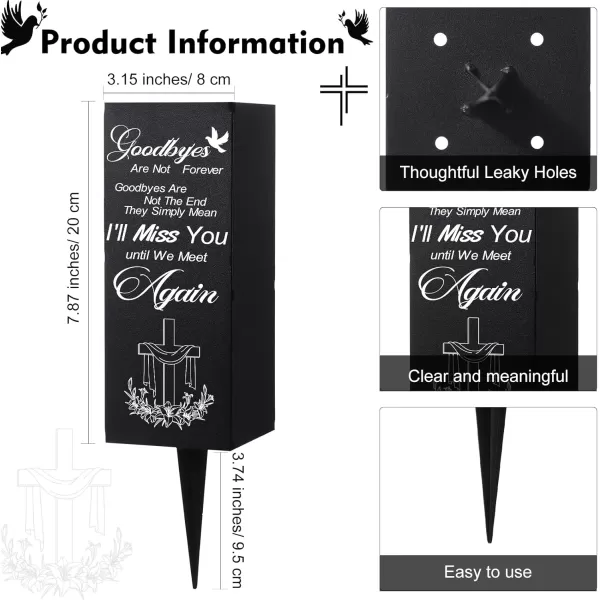 Geosar Cemetery Vases with Spikes Grave Vases for Cemetery Metal Funeral Flower Holder in Loving Memory Sign Memorial Gifts for Loss of Loved One Grave Marker DecorationIll Miss YouIll Miss You