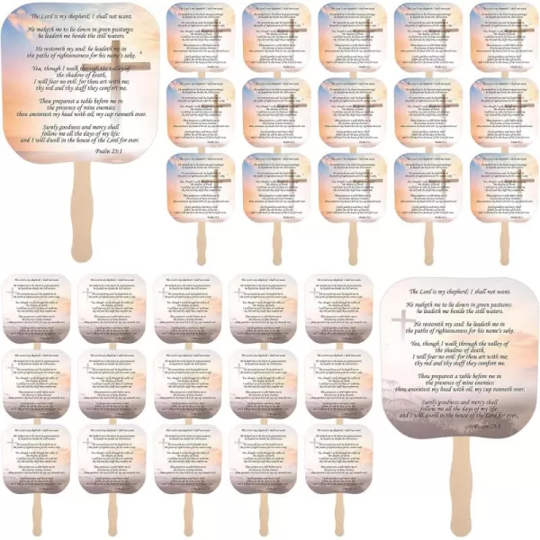 50 Pcs Christian Church Fans Religious Handheld Fan Inspirational Hand Held Parlor Fans Thick Paper Fans with Wooden Handle Hand Fans for Church Services Women Men Motivational Gift Bible