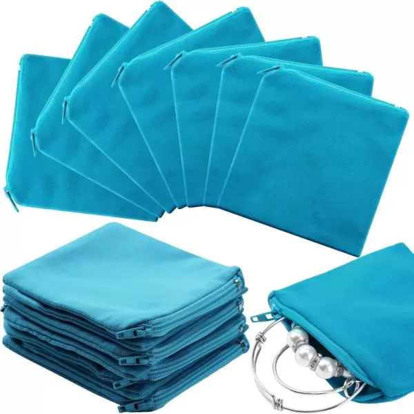 Geosar 24 Pcs Silver Storage Bags Anti Tarnish Jewelry Storage Bags Zippered Silver Keeper for Silverware Silver Jewelry Black4 x 4 InchPeacock Blue