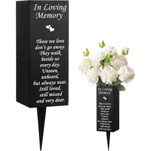 Geosar Cemetery Vases with Spikes Grave Vases for Cemetery Metal Funeral Flower Holder in Loving Memory Sign Memorial Gifts for Loss of Loved One Grave Marker DecorationIll Miss YouThose We Love