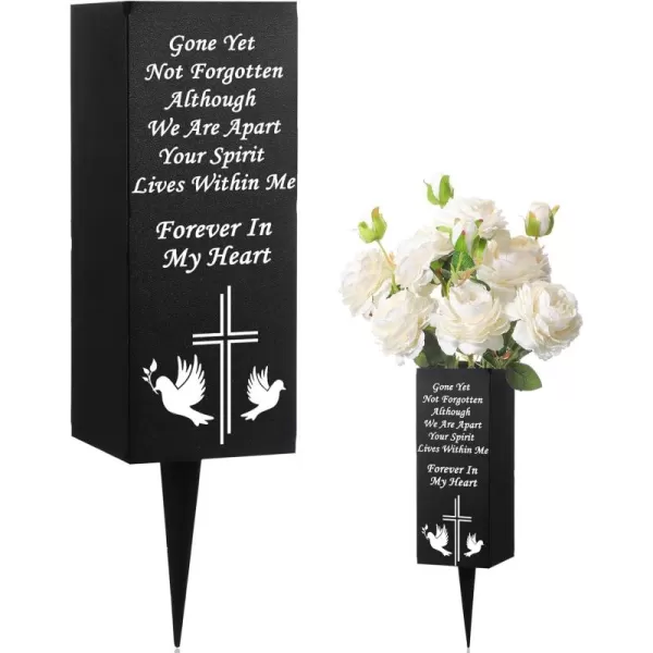 Geosar Cemetery Vases with Spikes Grave Vases for Cemetery Metal Funeral Flower Holder in Loving Memory Sign Memorial Gifts for Loss of Loved One Grave Marker DecorationIll Miss YouForever In My Heart