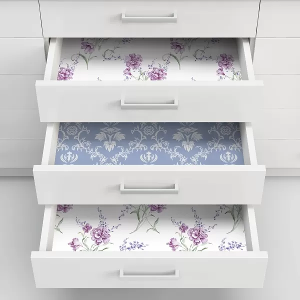 10 Sheets Drawer Liners for Dresser Scented Drawer Liners Drawer Paper Liner Non Adhesive Scented Liners for Drawers Fragrant Drawer Liners for Home Shelf Closet Linen ScentedPurple Flower