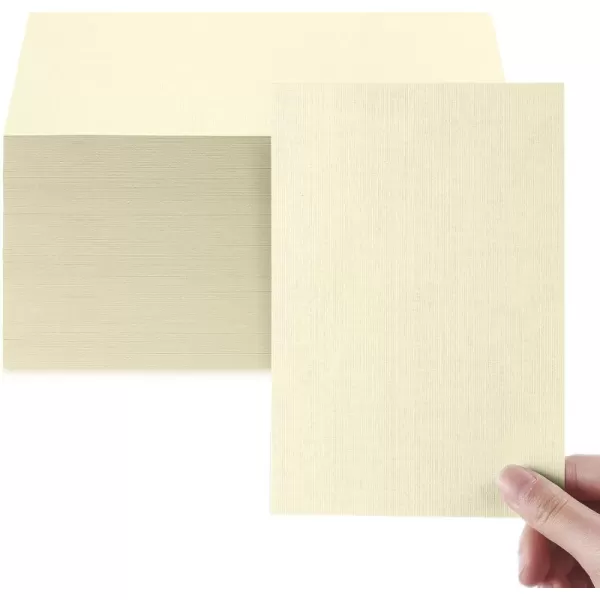 Geosar 200 Sheets Linen Cardstock 4 x 6 Inches Invitation Cardstock Heavyweight Printer Paper Cardstock 92lb 250GSM Card Stock for Printer Index Cards Cover Postcards Blank Note CreamPale Yellow