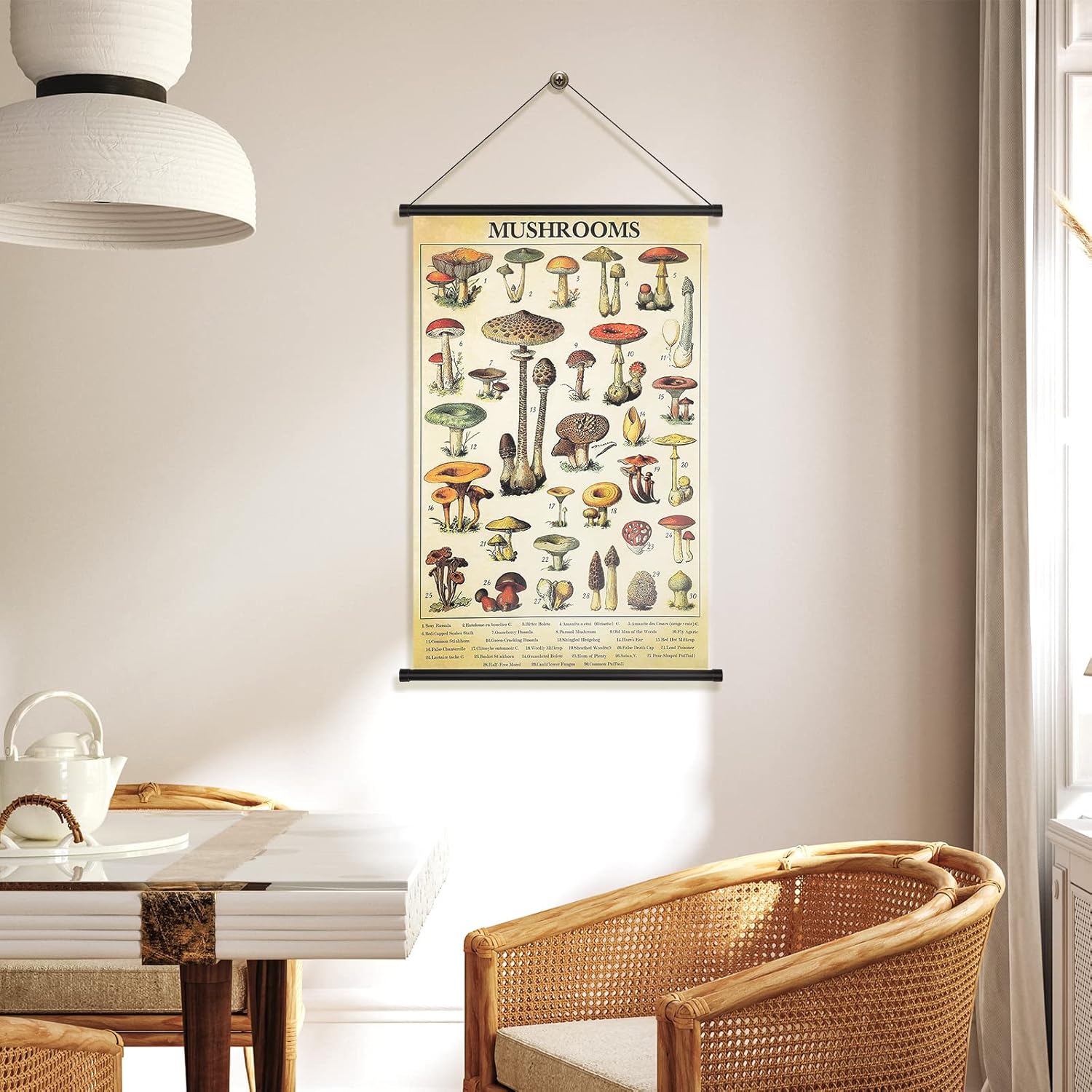 Geosar 2 Pcs Vintage Poster Fungus Art Prints Rustic Wall Hanging Illustrative Reference Chart Poster for Living Room Office Bedroom Decor Frame 1535 x 2362 InchesMushroom