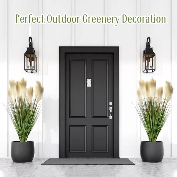 10 Pack Artificial Plants 27 Inch Tall Onion Grass Greenery Fake Grass Faux Greenery Stems Green Artificial Shrubs for Outdoors Plastic Small Bushes for Office Room Gardening Indoor Brown