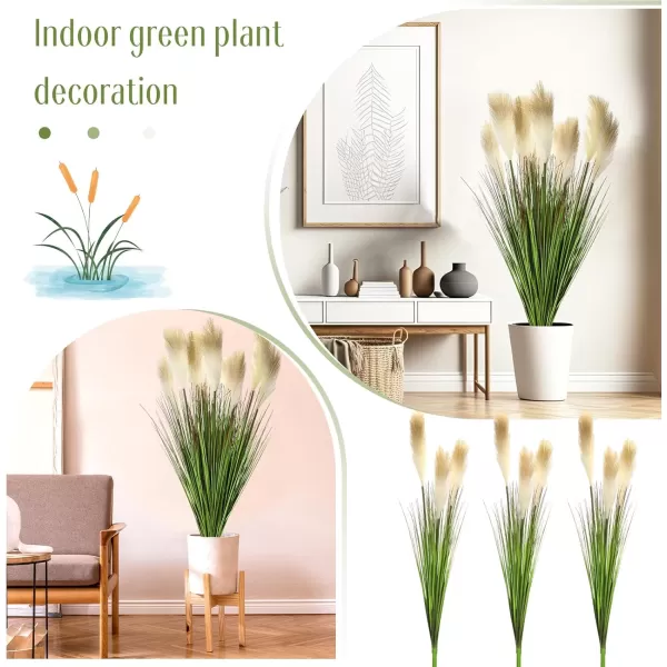 10 Pack Artificial Plants 27 Inch Tall Onion Grass Greenery Fake Grass Faux Greenery Stems Green Artificial Shrubs for Outdoors Plastic Small Bushes for Office Room Gardening Indoor Brown