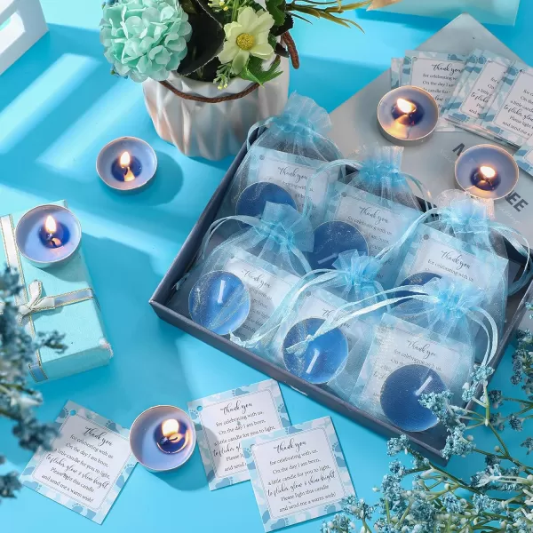 50 Sets Baby Shower Party Favors Including 50 Pcs Unscented Tealight Baby Shower Candles 50 Pcs Gift Bags 50 Pcs Baby Shower Cards for Baby Shower Gender Reveal Party Supplies YellowBlue