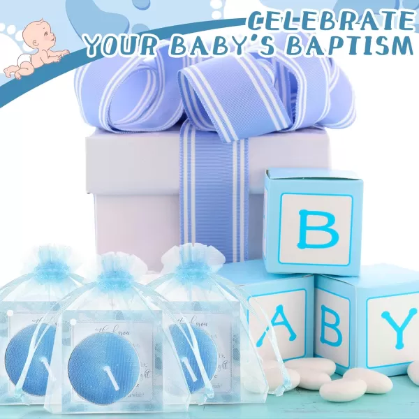 50 Sets Baby Shower Party Favors Including 50 Pcs Unscented Tealight Baby Shower Candles 50 Pcs Gift Bags 50 Pcs Baby Shower Cards for Baby Shower Gender Reveal Party Supplies YellowBlue