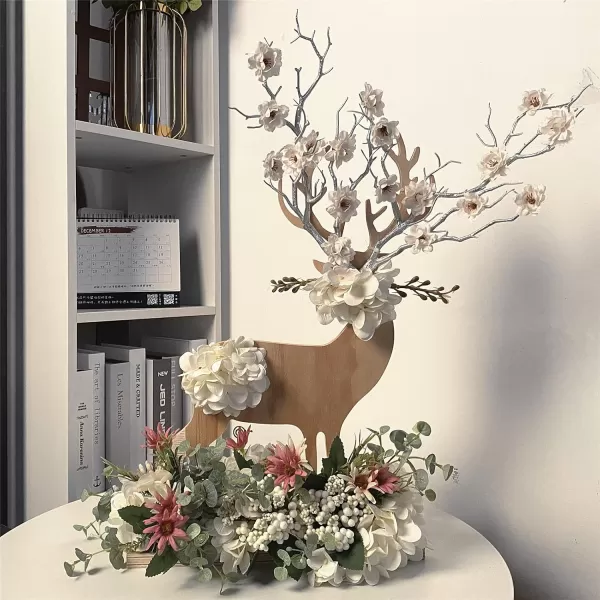 Geosar 138 Inch Small Manzanita Branches Plastic Faux Branches Artificial Antler Shaped Tree Branch Decorative Plant Twigs for Home Wedding Table Centerpiece Festival DecorsWhite20 PiecesSilver