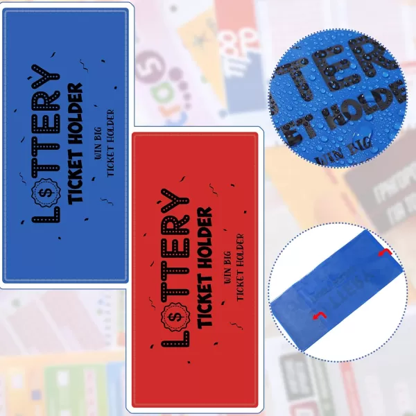 Geosar 5 Pcs Lottery Ticket Holders 43 x 945 Inches Assorted Colored Ticket Topload Holder Lottery Ticket Holders for Tickets Home Office Supplies