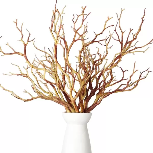 Geosar 138 Inch Small Manzanita Branches Plastic Faux Branches Artificial Antler Shaped Tree Branch Decorative Plant Twigs for Home Wedding Table Centerpiece Festival DecorsWhite20 PiecesLight Brown