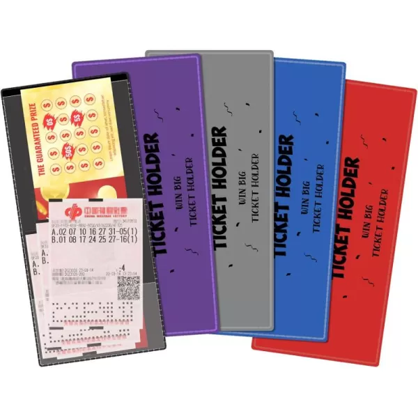 Geosar 5 Pcs Lottery Ticket Holders 43 x 945 Inches Assorted Colored Ticket Topload Holder Lottery Ticket Holders for Tickets Home Office Supplies