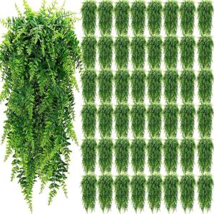 imageGeosar Artificial Hanging Plants 32 Inch Hanging Boston Ferns Plastic Fake Plants for Wall Room Garden Wedding Garland Indoor Outdoor Decoration No Basket56 Pcs48