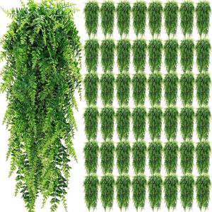 imageGeosar Artificial Hanging Plants 32 Inch Hanging Boston Ferns Plastic Fake Plants for Wall Room Garden Wedding Garland Indoor Outdoor Decoration No Basket56 Pcs56