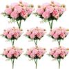 imageGeosar 8 Bundles Artificial Peonies Silk Flowers Fake Peony Bouquet Faux Peonies Flowers Bulk for Decoration Vase Florals Arrangements Wedding Home Party Table BluePink