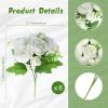 imageGeosar 8 Bundles Artificial Peonies Silk Flowers Fake Peony Bouquet Faux Peonies Flowers Bulk for Decoration Vase Florals Arrangements Wedding Home Party Table BlueGreen  White