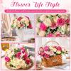 imageGeosar 8 Bundles Artificial Peonies Silk Flowers Fake Peony Bouquet Faux Peonies Flowers Bulk for Decoration Vase Florals Arrangements Wedding Home Party Table BlueBright Color