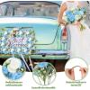 imageGeosar 8 Bundles Artificial Peonies Silk Flowers Fake Peony Bouquet Faux Peonies Flowers Bulk for Decoration Vase Florals Arrangements Wedding Home Party Table BlueBlue  White