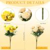 imageGeosar 8 Bundles Artificial Peonies Silk Flowers Fake Peony Bouquet Faux Peonies Flowers Bulk for Decoration Vase Florals Arrangements Wedding Home Party Table BlueYellow  Champagne